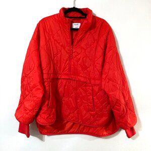 Old Navy Active Packable Half-Zip Water-Resistant Quilted Jacket | Red | Large